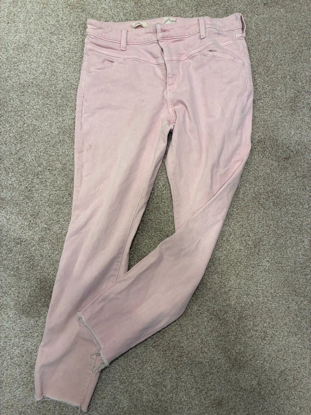 Universal Thread Pink High Rise Skinny Jeans Raw Hem 12/31R